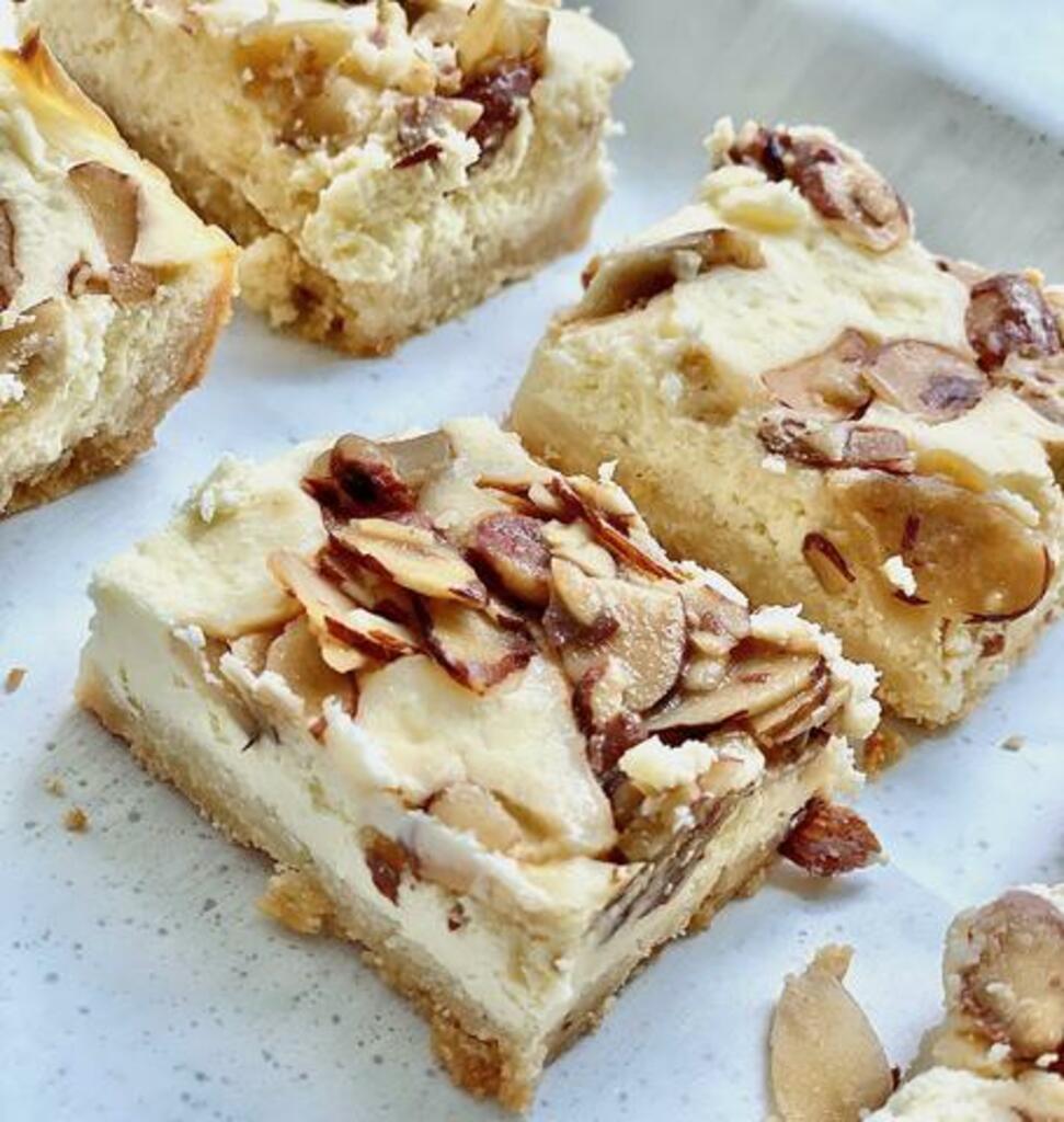 Low-carb almond cheesecake bars from the original Disciple recipe